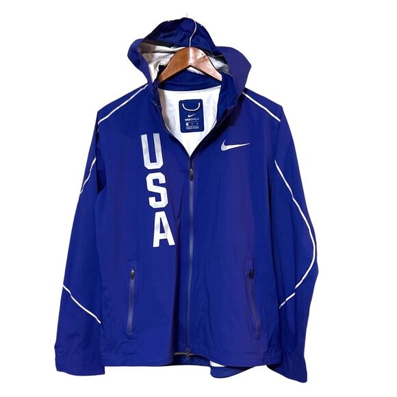 Nike Jackets & Blazers - Nike HyperShield Team USA Blue Hooded Jacket XL Track and Field